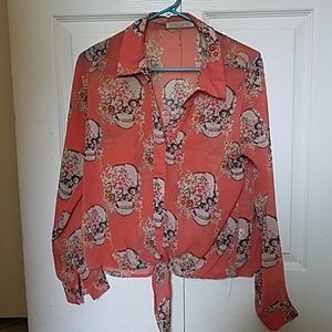 Skull and Flower Top